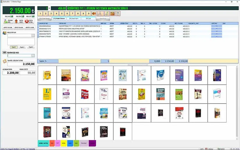 Kitapevi Hızlı Satış Ekranı - Görsel Butonlar