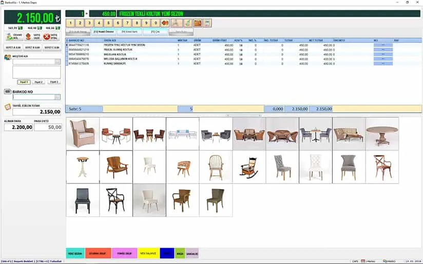 Mobilya Mağazası Hızlı Satış Ekranı