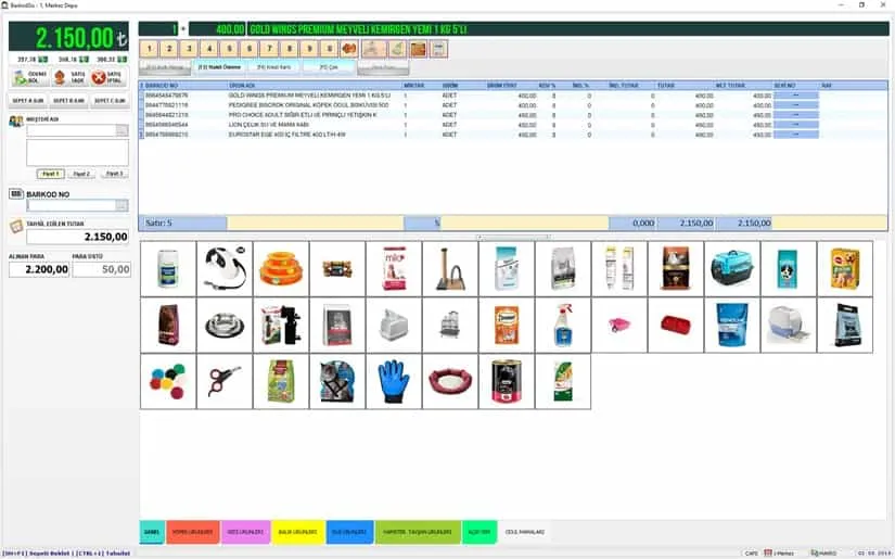 PetShop Görsel Hızlı Satış Ekranı - Kategori Butonları