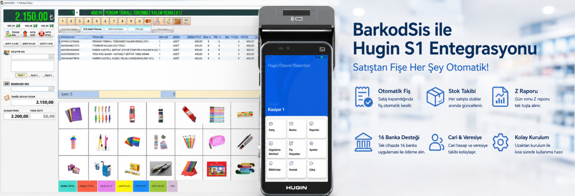 Hugin S1 Android ÖKC ile BarkodSis Entegrasyonu: Kurulum ve Kullanım Rehberi